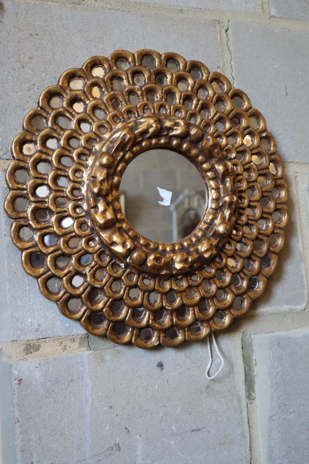 Two Continental giltwood wall mirrors, larger 48 x 54cm